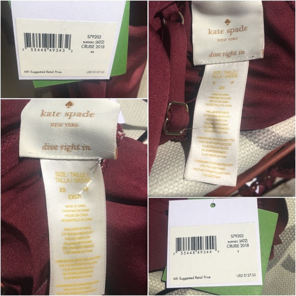 Kate Spade One Piece Bathing Suit Swimsuit XS - Picture 7 of 8